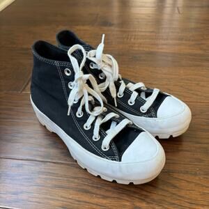 Converse Chuck Taylor Canvas High Top All Star Lugged Platform Black White 8